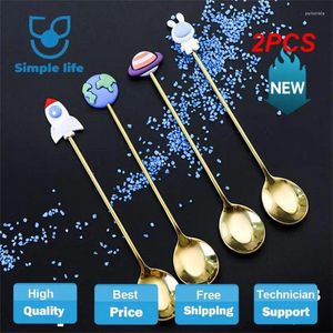 Spoons 2PCS Cute Mini Teaspoon Family Dinning Grade Table Accessories Easy To Wash