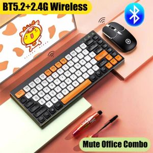 Combos Ryra Bluetooth Mouse Bezprzewodowa klawiatura komputerowa i kombinacja myszy z odbiornikiem USB 2.4G do PC MacBook Tablet Laptop Akcesoria