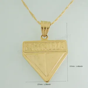 Pendant Necklaces YELLOW GOLD Plated 18" NECKLACE BRAZIL PORT FORTALEZA PENDANT/