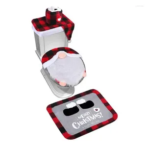 Toilettensitz Deckt Weihnachtsknohr Cover 4pcs/Set Funny Set Tissue Box Tank