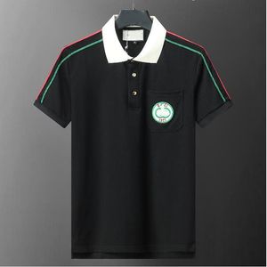 2024 Ny ankomst deisnger skjorta sommaren mäns t-shirt lapel kortärmad varumärke svart bomull broderi g trendig stil mode smal passform topp polo skjortor tees tees