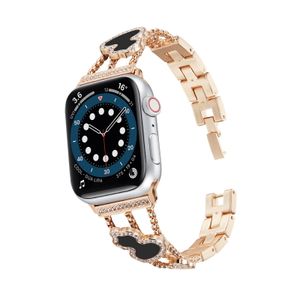 Designer Watch Straps Watchbands per Apple Watch Band 38mm 42mm Bling Bling Diamond Diamond Silver Rose Gold Bands Lucky per donne Amici