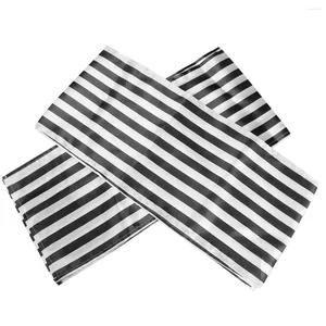 Chair Covers Striped Table Runner Polyester Decor Tablecloth For Indoor Outdoor Events Family Dinner(Black And White 2 Pack)