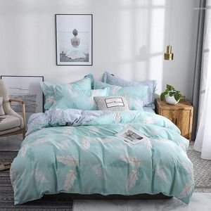 Bedding Sets 2024 Felas de camas de quatro peças de quatro peças de algodão e padrão de lua Plain Light Luxury Style Blue Grey Color