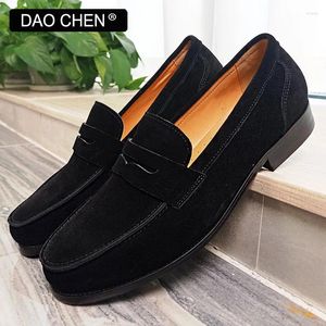 Casual Shoes LUXURY MEN LOAFERS BROWN BLACK SLIP ON ELEGANT MEN'S LEATHER WEDDING OFFICE BANQUET SUEDE