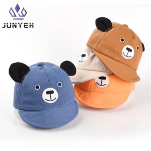 Berets Cute Bear Kinderhut Korean Baby Baseball Cap Sun Protection Peaked Hats Boys Girls Caps für Kinder 5-24 Monate