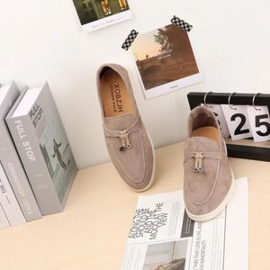 Casual Shoes Sneakers Loafers For Men 2024 Mocasines High Quality Luxury Brown Suede Leather Flats Women Brand