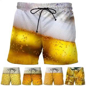 Summer Cool Beer Shorts Pants Mężczyznę 3D nadrukowany strój kąpielowy Homme 2023 Swim Trunks Shorts Homme Sport Gym Shorts Swim Shorts 240402