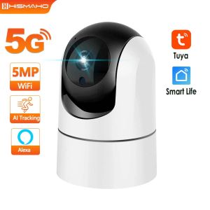 Telecamere 5G WiFi Baby Monitor 5MP Tuya IP Camera 1080p Protezione Sicurezza Mini Video Surveillance Auto Tracciamento Smart Home Alexa