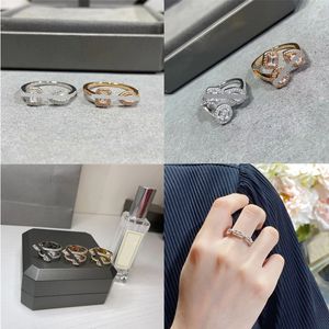 Designer Classic Mesiks Series Rose Gold Gold Sliding Move Three Diamond Band Ring Ring Women Personalidade Party Party Wedding Luxurs Looks