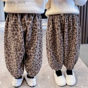 Trousers Girls Pants Long Trousers Cotton 2024 opard Spring Autumn Teenagers Babys Kids Pants OutdoorTeenagers Childrens Clothing L46