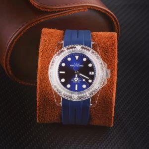 Orologi Minutetime Watch NH35 Movimento automatico Custodia acrilica Custodia piena gambe luminosa Blue Blue Dial Blue Fashion Watch