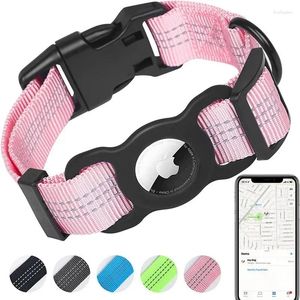 Собаки для воротников аксессуары моды с Apple Airtag Case Nylon Pet отражающий мягкий анти-Lost Support