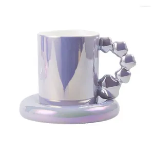 Tassen kreativer Keramik -Trinkbecher Pearlescent Glaze Kaffee Milke Becher Home Office Frühstück Getränke Luxus Hochzeits Geburtstag Geschenke