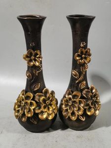 Vaser antik lila koppargild pionvase hemdekoration ornament