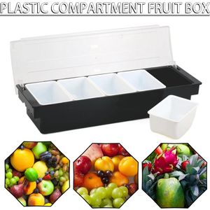 Storage Bottles Ice Cooled Condiment Dispenser Serving Container Chilled Garnish Tray Bar Caddy 3/4/5/6 Compartment Trays Seasoning