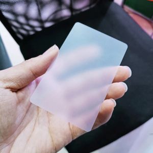 Cartões Matte PVC em branco Cartão de visita transparente Plástico à prova d'água sem impressão para material de escritório escolar escrita