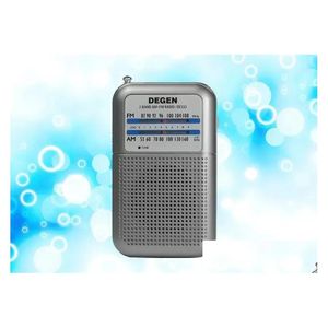 Radio Degen DE333 AM/FM Mottagare Portable Mini Handle Pocket Size Two Band FM Recorder High Sensitivity Drop Delivery Dhuia
