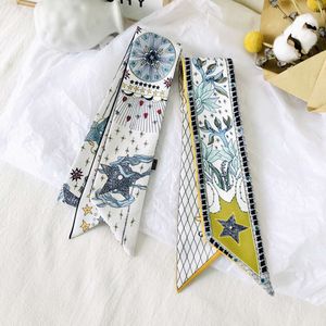 Korean Version of New Scarves, Women's Tarot Brand Series, Ribbon Decoration Hairband, Thin and Narrow Strip, Small Scarf, Imitation Silk