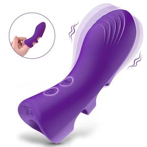 Manica vibratore di dito g punto Orgasmo Massager clitoride stimolante giocattoli sessuali per adulti per donne coppia vibratori masturbati femminili 240401