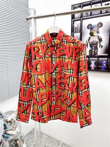 Дизайнерская мужская повседневная рубашка качество дизайнерской индивидуальность футболка классическая рубашка с длинным рукавом цветочные буквы весна осенняя рубашка азиатская размер S-XXL Q24