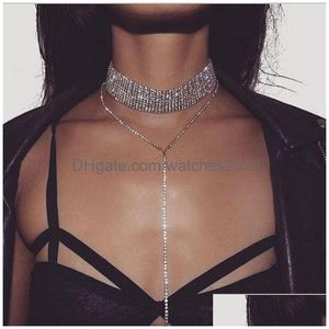 Collana Collar Collace Iested Collane di moda per donne Crystal Rhinestone CHOKERS BLING GIETTÀ GIETTILI GIETTÀ DELLA CONSEGNA DELLA CONSEGNA DELLA CONSEGNA DELLA CONSEGNA DELLA