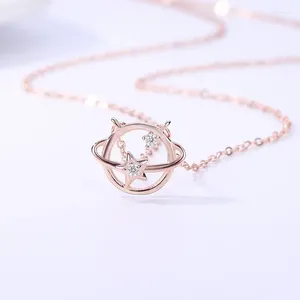 Chains Dream Star Necklace Girl's Clavicle Chain Silver Universe Rose Gold Color