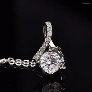 Anhänger Kkmall Store rund 1.00ct d vvs Sonnenblume Form Luxusschmuck Freundin Geschenk 925 Silber Halsketten