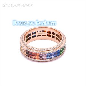 Xingyue Jewelry Collection Invisible Set Princess Cut 925 Silber Mode Farben Kubikzirkon Ring