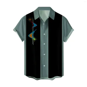Herren lässige Hemden Hawaiian für Männer Button Down Shirt Sommer gedruckt Plus Größe Kurzarm Fashion Lose Top