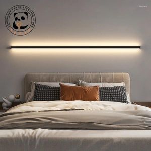 Стеновая лампа Nordic светодиодные светильники с длинной полосой спальни спальня из сквозного металлического прохода салона