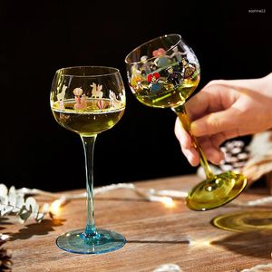 Wine Glasses Alsatian Villain High-value Glass Girl Heart Japanese Goblet Highball Cup Mugs Coffee Kawaii CL32902