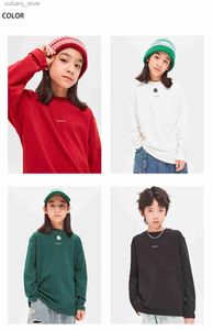 T-shirt Fashion Winter Kids Abside Cotton Long Seve Spessa maglietta Spring Fall Pullover Boys Girls Causal Kid Clothing Youth Top Green Red White Nero 130-1 S91O# L46