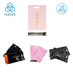 Buste 10pcs 32x41cm Poly Mailers Sagni di spedizione Grazie Note Black/Pink Himphhell Duty Duty Sigilla