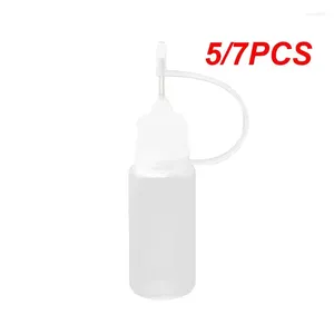 Butelki do przechowywania 5/7pcs 10 ml plastikowy ściskanie końcówki aplikator butelek z napędem do napędu z kapitanem igły pod-bottling do kleju DIY