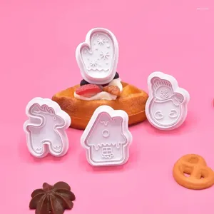 Baking Moulds Christmas Biscuit Molds Snowman House Elk Gloves Fondant Cake Decoration Home Factory Direct Sales