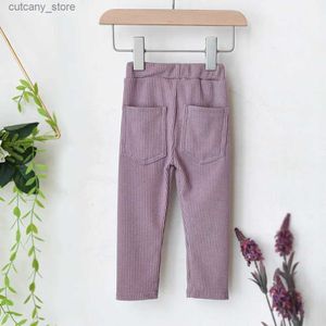 Trousers New Boys And Girls Big Pp Pants Trendy Threaded Cotton Thick Pocket ggings Toddr Casual Baby Outer Wear Pants L46