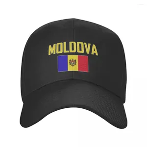 Bollmössor Moldavien Landsnamn med flagg Sun Baseball Cap Breattable Justerbara män Kvinnor utomhusfotbollshatt för gåva