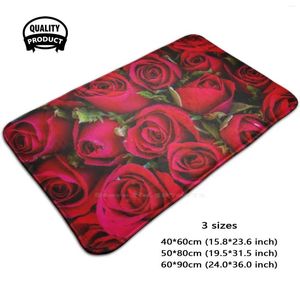 Carpets Beautiful Red Rose Wedding Flower Bouquet 3 Sizes Home Carpet Floral Vintage Love Luxury Leaves