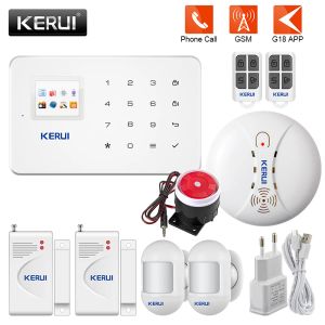 Kits Kerui G18 GSM Home Security Alarm System App Control 1,7 Zoll TFT -Farbbildschirm mit Bewegungsdetektor Antitheft -Einbrecher Alarm Kit