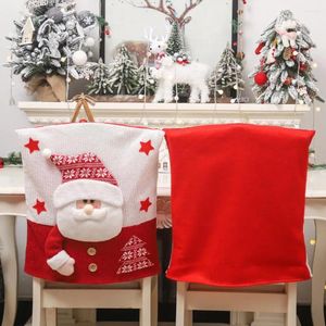 Stuhl Cover Cover für Feiertagsfeiern Festliche Weihnachtsfest Weihnachts -Claus Snowman Elch Design Entzückende Stühle