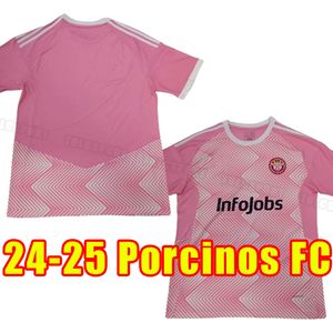 2024 2025 Porcinos FC Futbol Formaları 24 25 Yedi Krallar Ligi Chicharito Ronaldinho Pique Futbol Gömlekleri Ev Pembe Camisetas Futbol Maillot Ayak Üniformaları Üst Kit