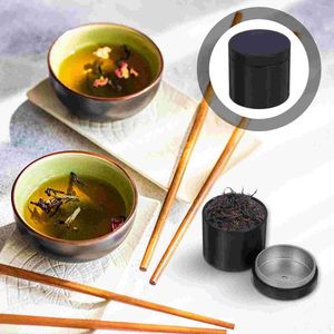 収納ボトルキャンドル缶茶容器世肉瓶の瓶瓶diyメタル黒い蓋のためのゆるいブリキの丸いボックスキャニスターリーフ旅行