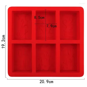 Baking Moulds The 6-cavity Square Flamingo Silicone Essential Oil Soap Mold Handmade Cake Molds DIY Bread Tools LD148