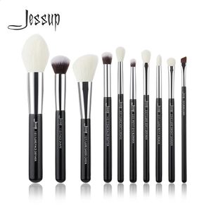 Jessup 10pcs Make -up -Pinsel Set Beauty Tools Make -up Pinsel Kosmetische Fundamentpulver Definer Mischen Lidschattenflügel -Liner 240323