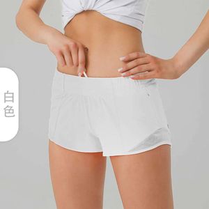 2024 Lululemeni respirável secagem rápida shorts quente quente feminino esportes de roupas íntimas de calça fiess calça princesa sportswear academia leggings kgi668