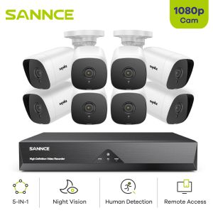 System Sannce 8ch 1080p Lite System Video Security System DVR с 5IN1 1080N IR Набор камер видеонаблюдения на открытом воздухе камеры видеонаблюдения