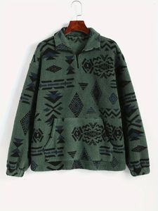 Swetry kobiet Aztec National Printing Ultra-Fine Austrian Fluff Half-Pull Saullo Cain Pullower Sweater
