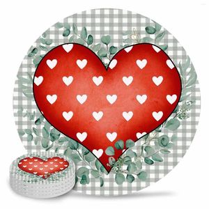 Table Mats Valentine'S Day Love Eucalyptus Leaves Ceramic Set Coffee Tea Cup Coasters Kitchen Accessories Round Placemat