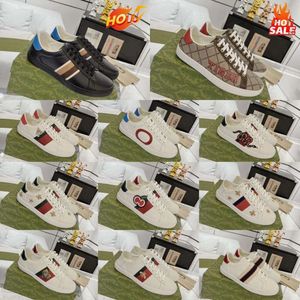 10a бесплатная доставка дизайнер мужская италия пчела Ace Casual Shoes Women White Flat Leather Leath